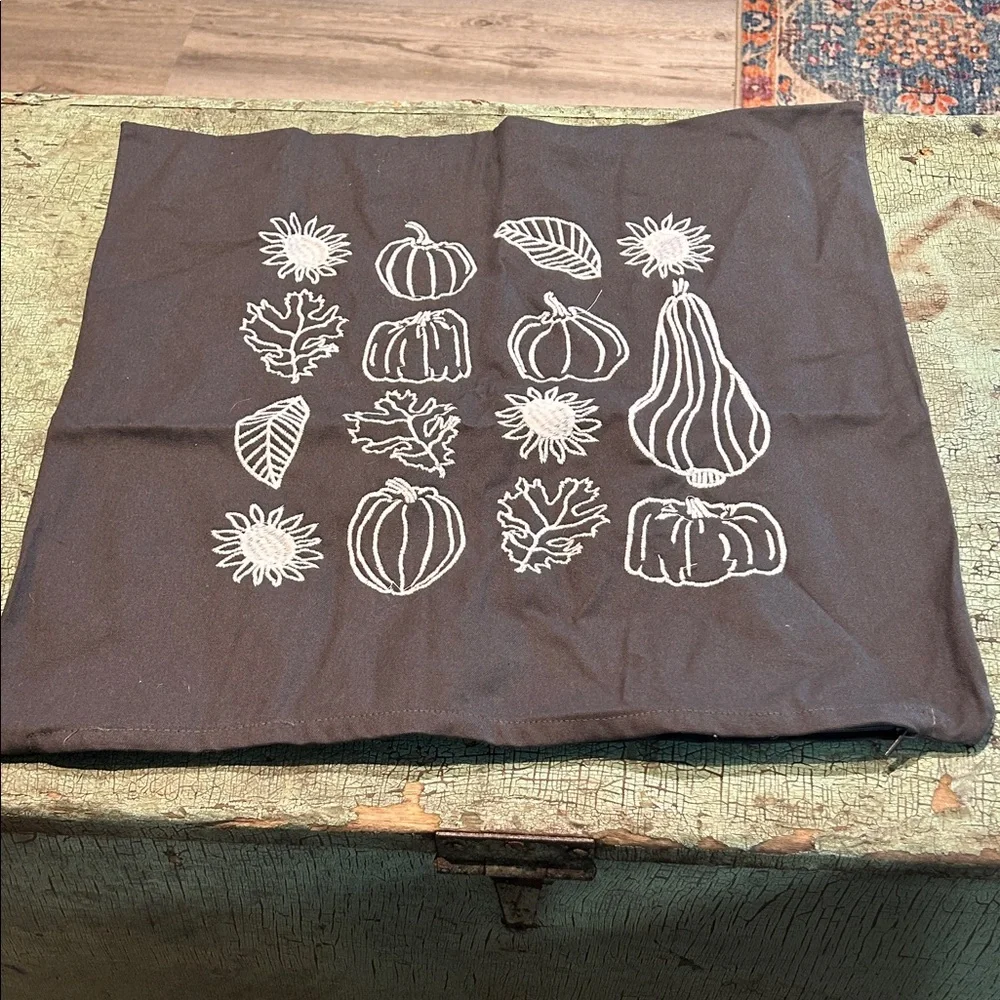 IKEA Hostpromenad Fall Harvest Pumpkin Pillow Cover Gray 20x20 Farmhouse